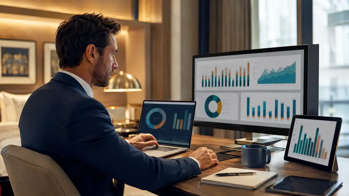 Revenue manager comparando desempenho e receita de canais de reserva